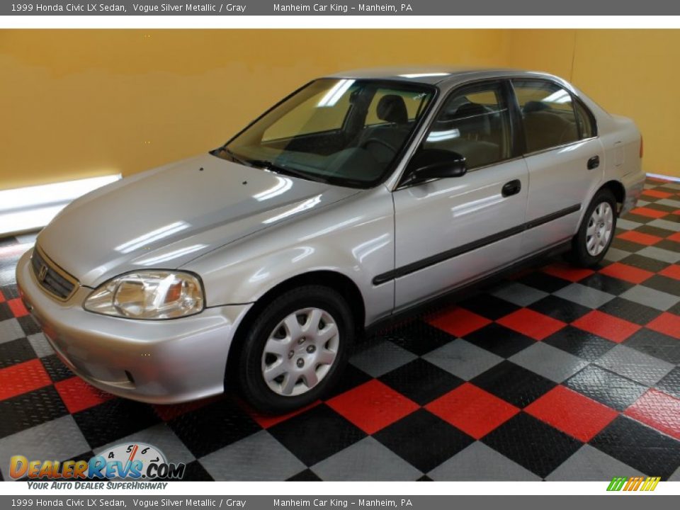 1999 Honda Civic LX Sedan Vogue Silver Metallic / Gray Photo #2