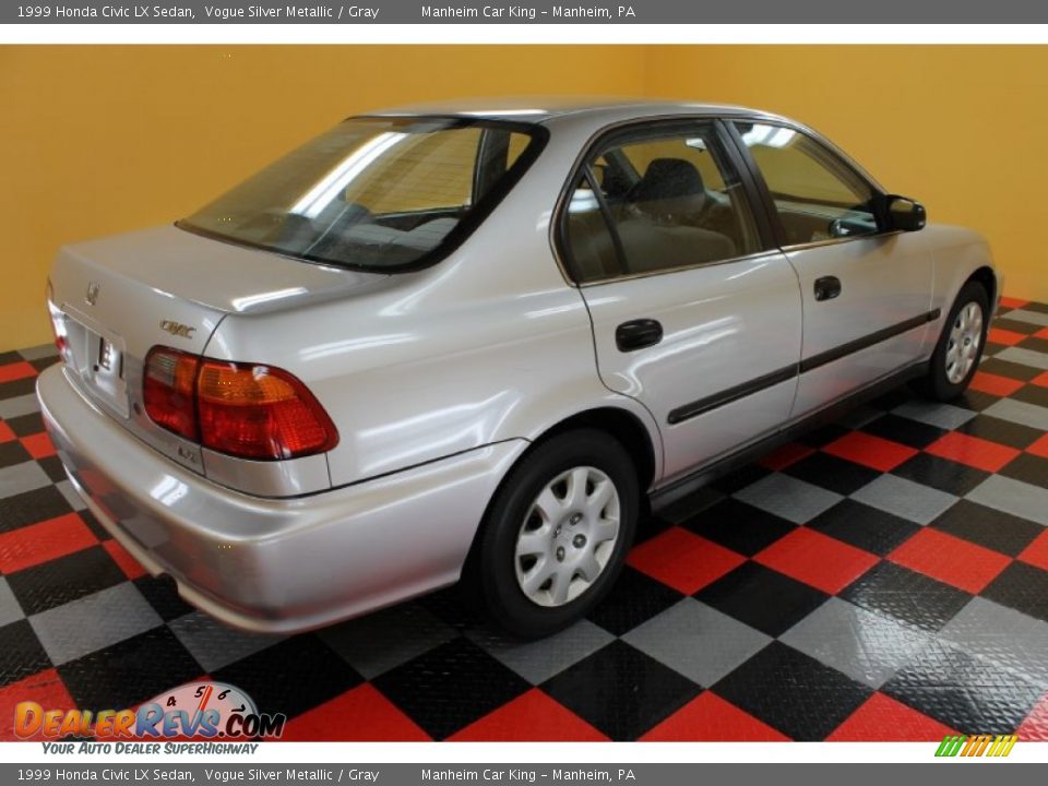 1999 Honda Civic LX Sedan Vogue Silver Metallic / Gray Photo #4