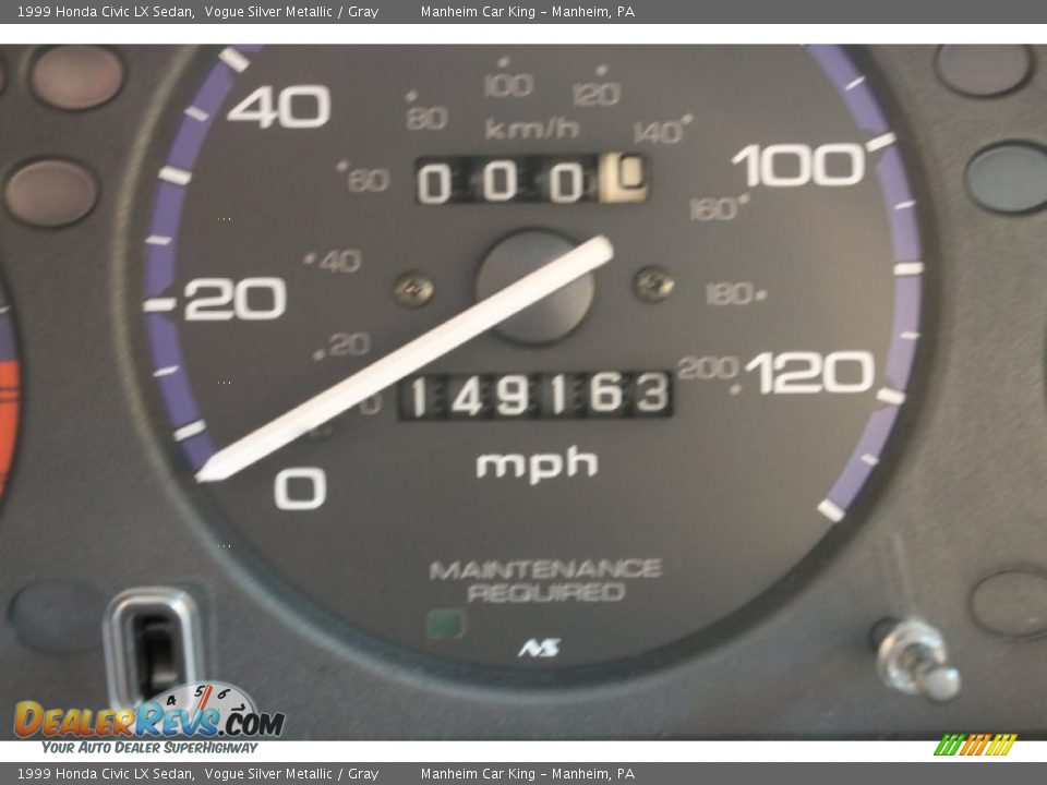 1999 Honda Civic LX Sedan Vogue Silver Metallic / Gray Photo #7