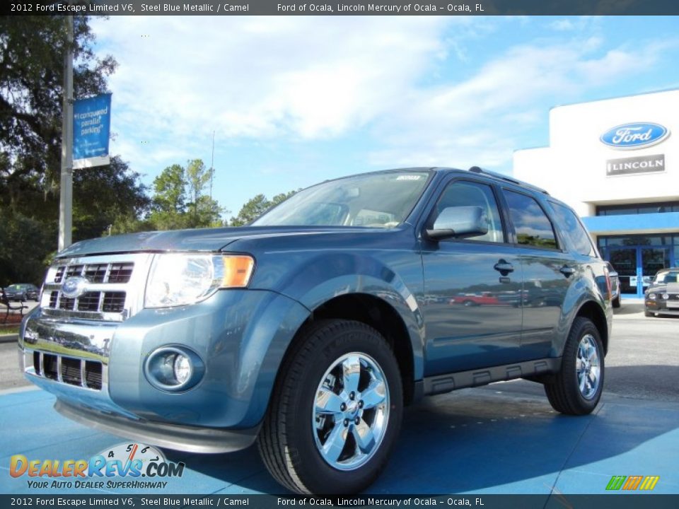 2012 Ford Escape Limited V6 Steel Blue Metallic / Camel Photo #1