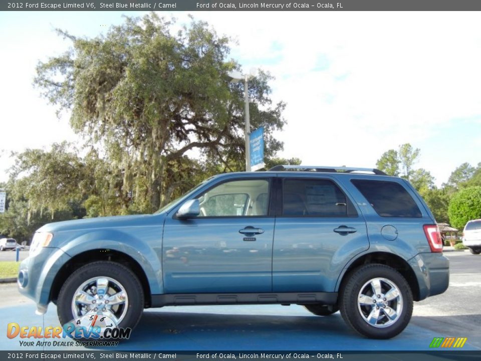 2012 Ford Escape Limited V6 Steel Blue Metallic / Camel Photo #2