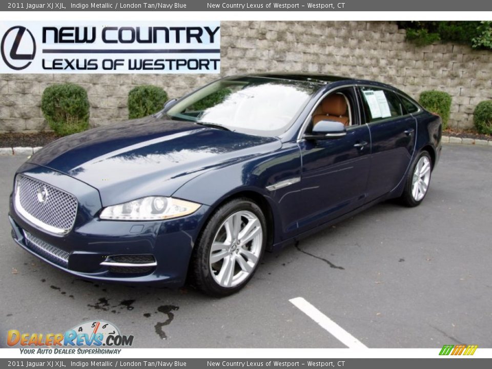 2011 Jaguar XJ XJL Indigo Metallic / London Tan/Navy Blue Photo #1