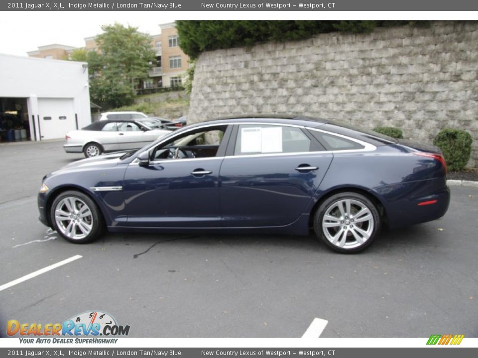 2011 Jaguar XJ XJL Indigo Metallic / London Tan/Navy Blue Photo #12