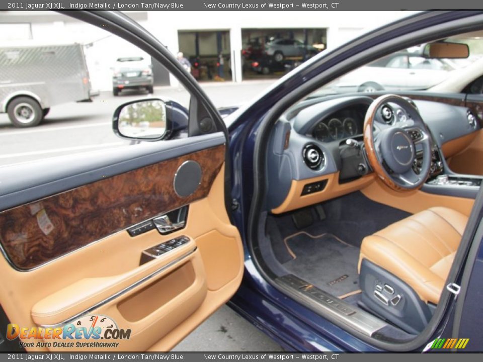 2011 Jaguar XJ XJL Indigo Metallic / London Tan/Navy Blue Photo #14