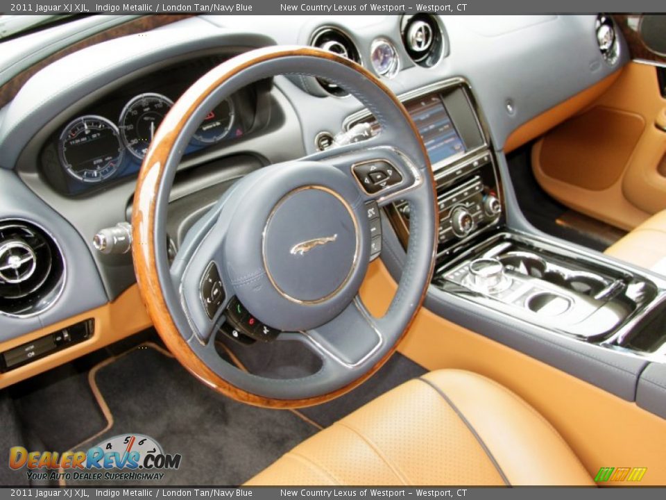 London Tan/Navy Blue Interior - 2011 Jaguar XJ XJL Photo #15