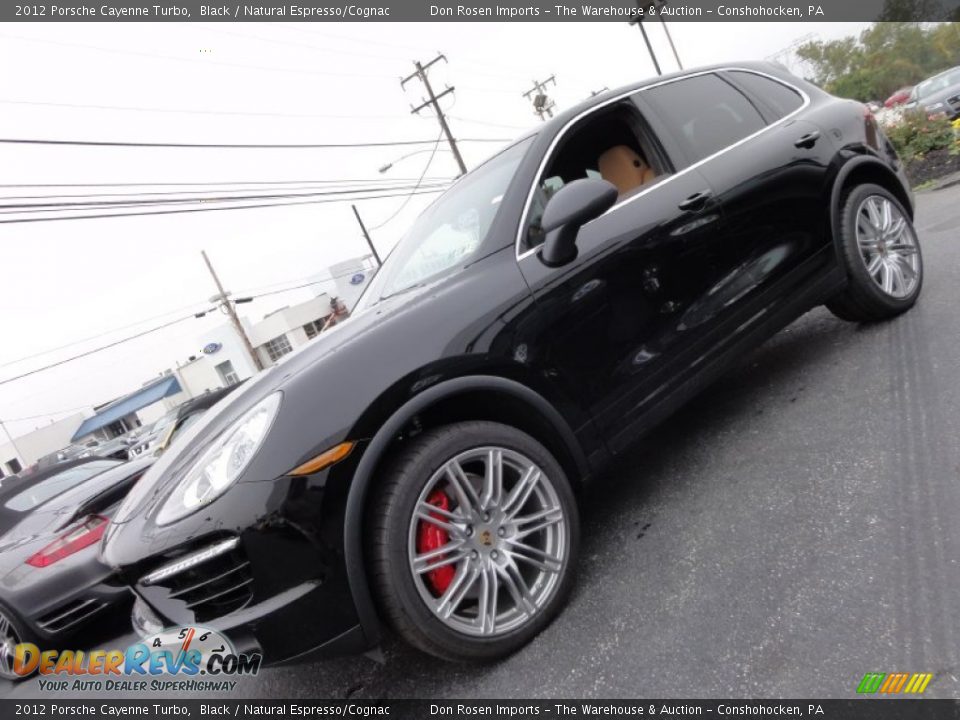 2012 Porsche Cayenne Turbo Black / Natural Espresso/Cognac Photo #2