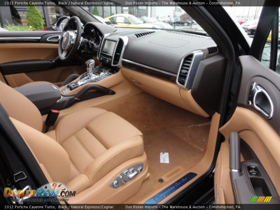 2012 Porsche Cayenne Turbo Black / Natural Espresso/Cognac Photo #17
