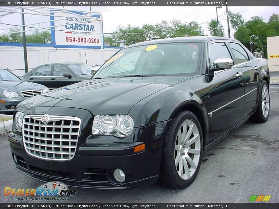 2006 Chrysler 300 C SRT8 Brilliant Black Crystal Pearl / Dark Slate Gray/Light Graystone Photo #7