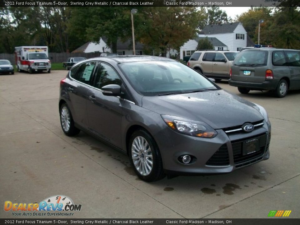 2012 Ford Focus Titanium 5-Door Sterling Grey Metallic / Charcoal Black Leather Photo #3