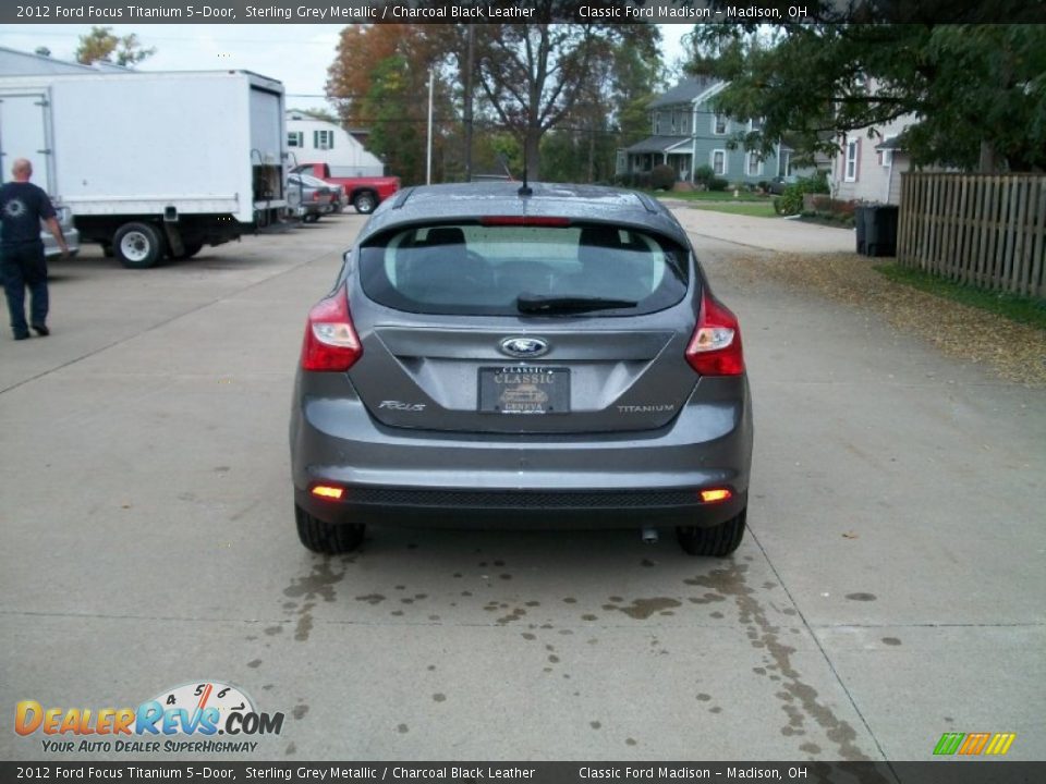 2012 Ford Focus Titanium 5-Door Sterling Grey Metallic / Charcoal Black Leather Photo #5