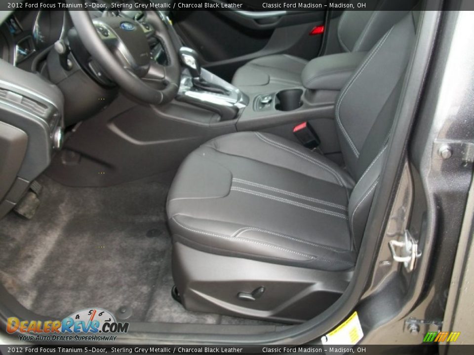 Charcoal Black Leather Interior - 2012 Ford Focus Titanium 5-Door Photo #8