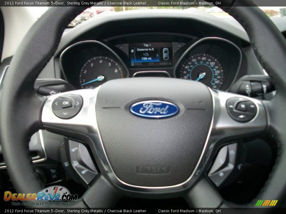 2012 Ford Focus Titanium 5-Door Sterling Grey Metallic / Charcoal Black Leather Photo #10