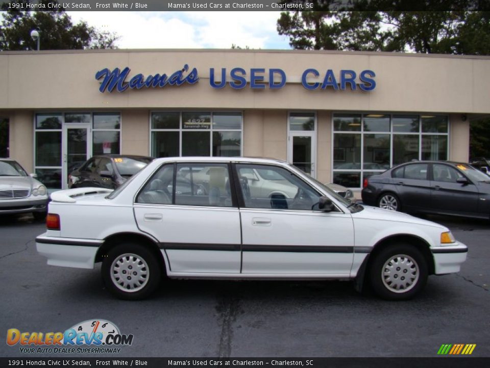 1991 Honda Civic LX Sedan Frost White / Blue Photo #1