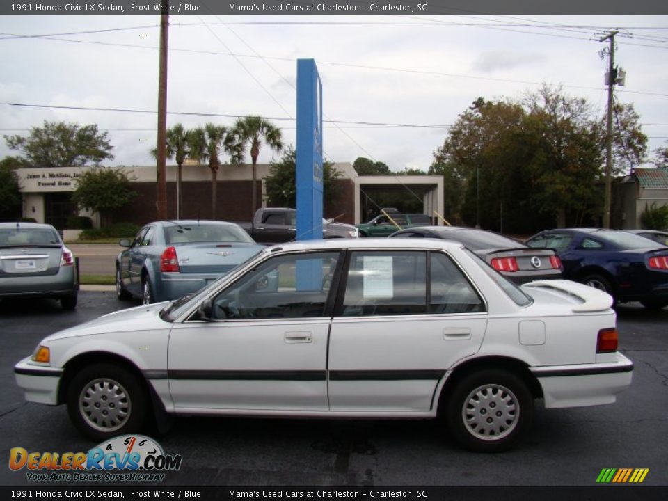 1991 Honda Civic LX Sedan Frost White / Blue Photo #5