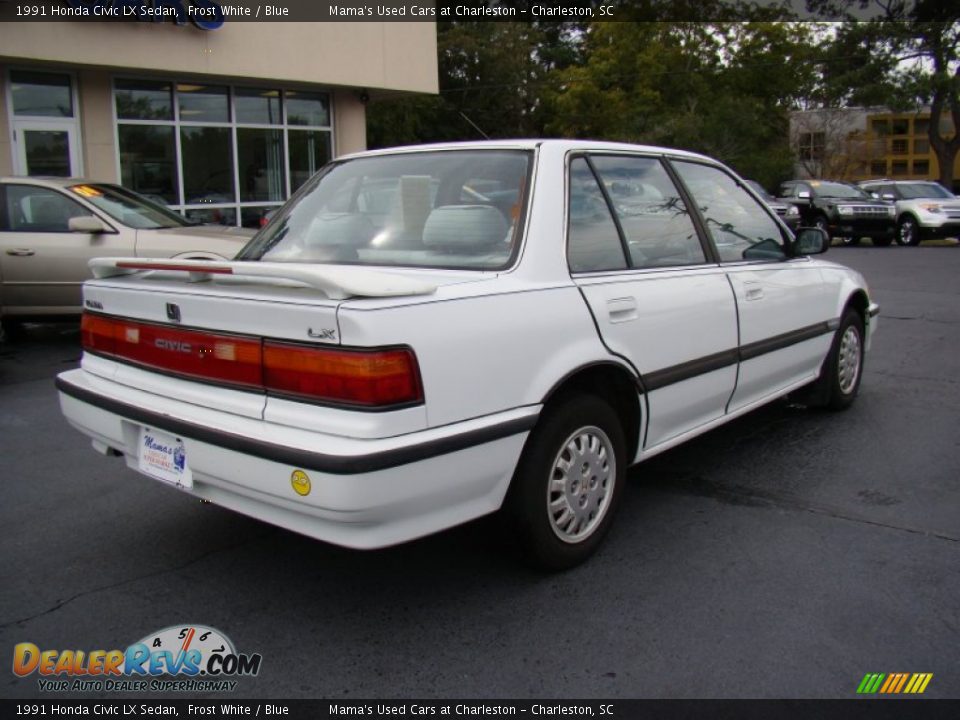 1991 Honda Civic LX Sedan Frost White / Blue Photo #8