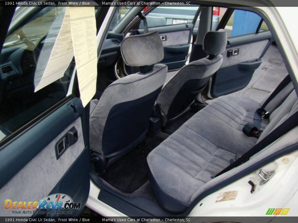 1991 Honda Civic LX Sedan Frost White / Blue Photo #11