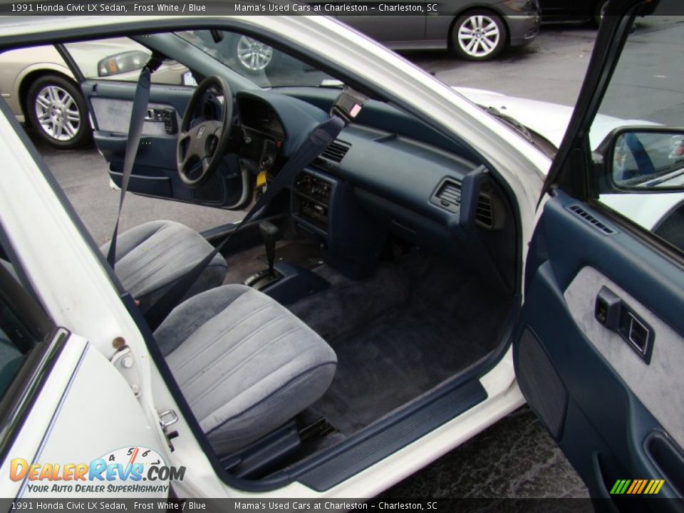 1991 Honda Civic LX Sedan Frost White / Blue Photo #13