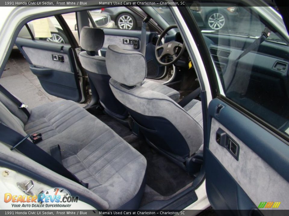 1991 Honda Civic LX Sedan Frost White / Blue Photo #14
