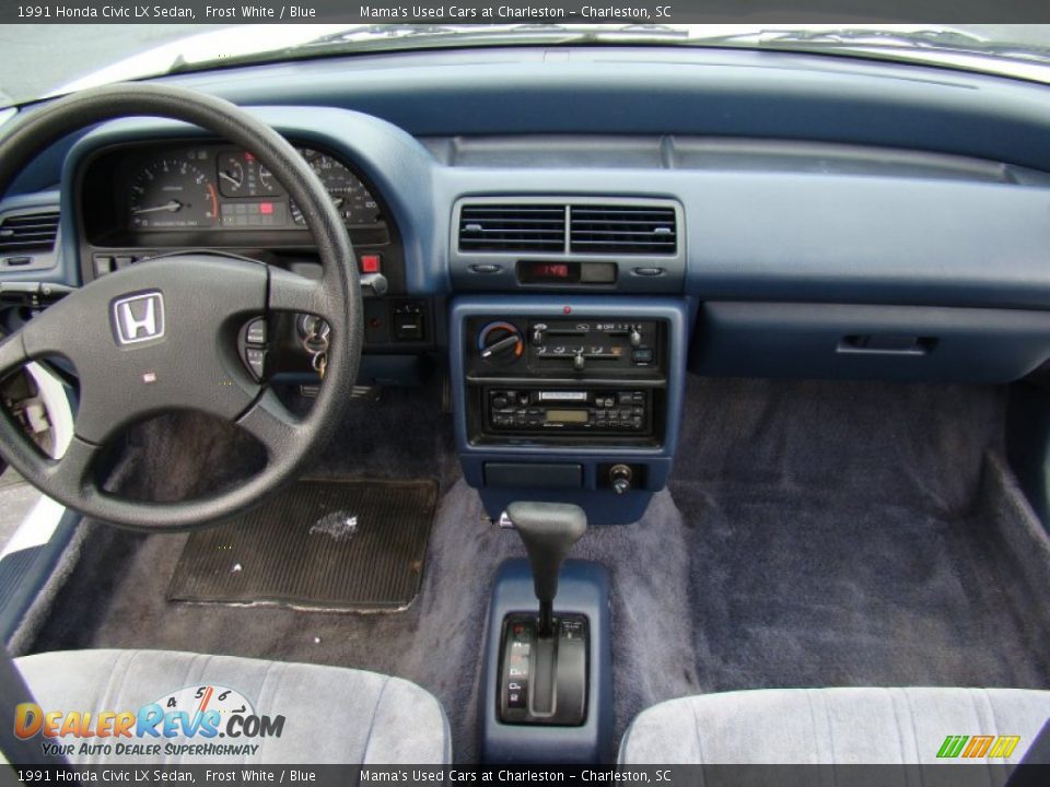 1991 Honda Civic LX Sedan Frost White / Blue Photo #15