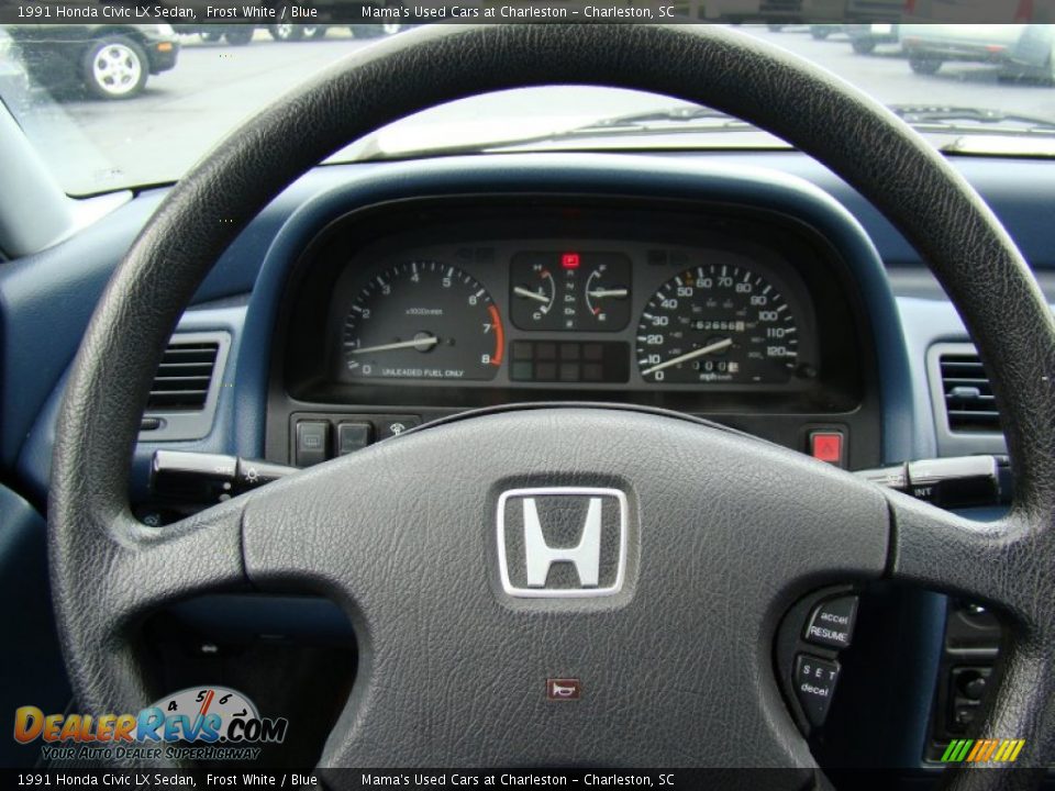 1991 Honda Civic LX Sedan Frost White / Blue Photo #22