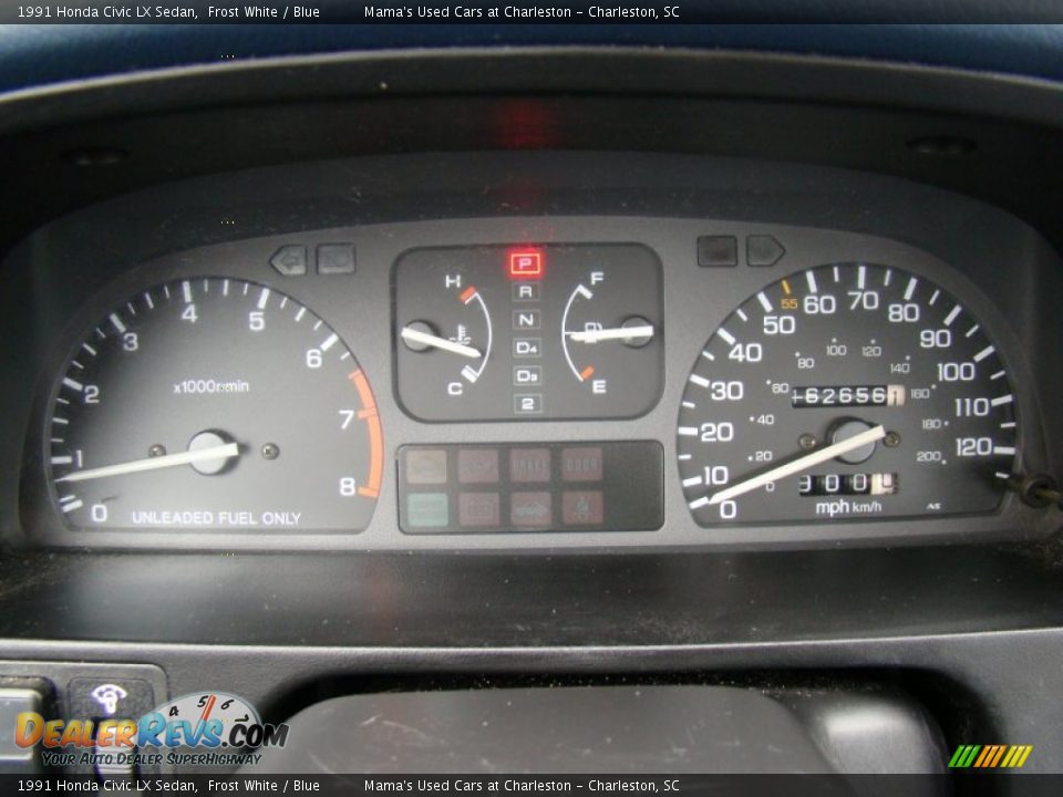 1991 Honda Civic LX Sedan Frost White / Blue Photo #23