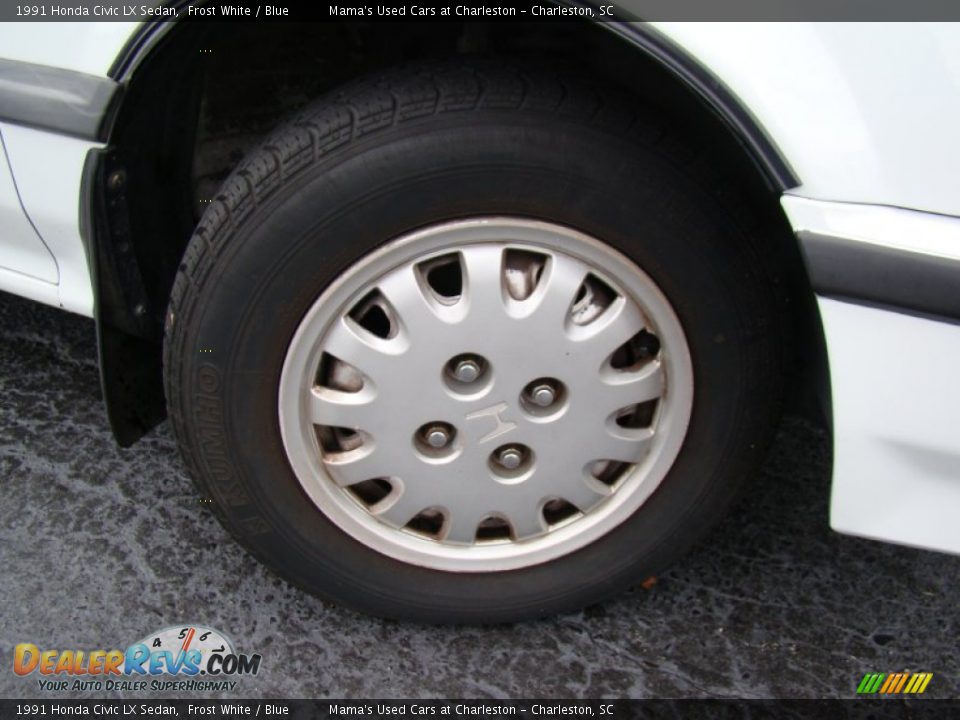 1991 Honda Civic LX Sedan Frost White / Blue Photo #27