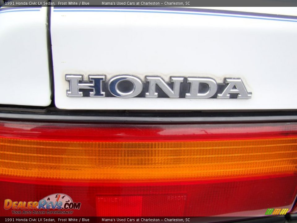 1991 Honda Civic LX Sedan Frost White / Blue Photo #31