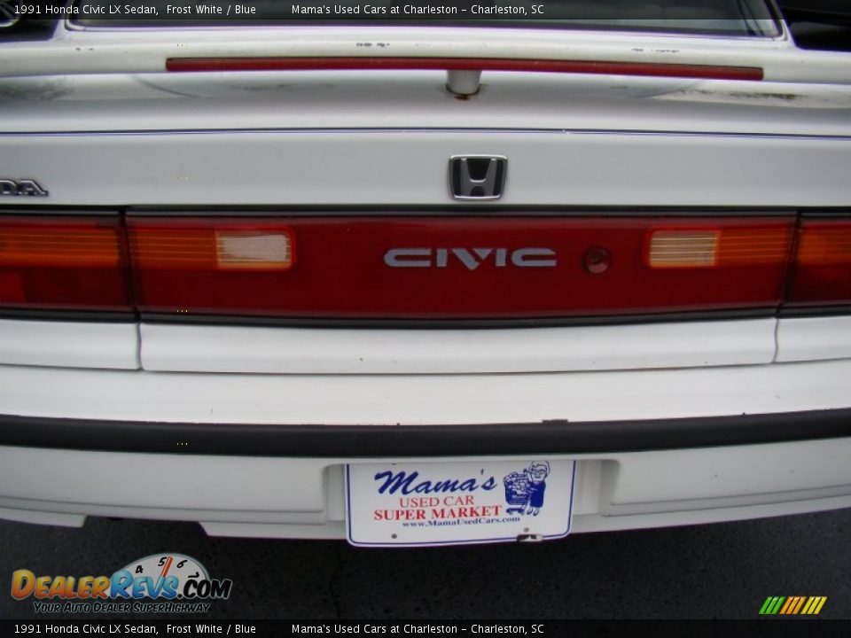 1991 Honda Civic LX Sedan Frost White / Blue Photo #33