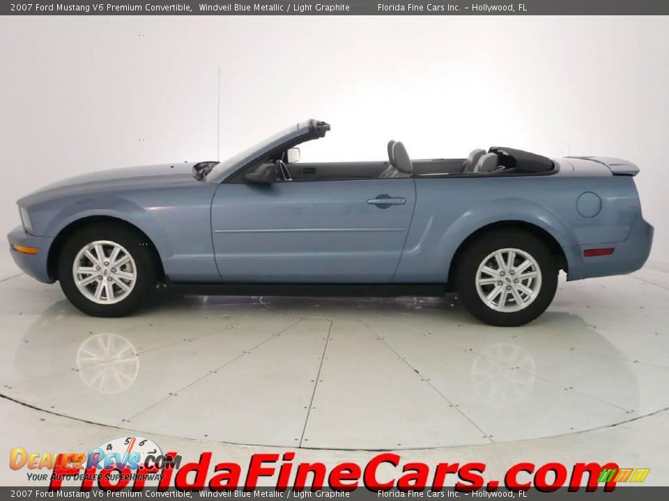2007 Ford Mustang V6 Premium Convertible Windveil Blue Metallic / Light Graphite Photo #3