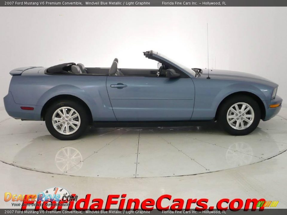 2007 Ford Mustang V6 Premium Convertible Windveil Blue Metallic / Light Graphite Photo #4