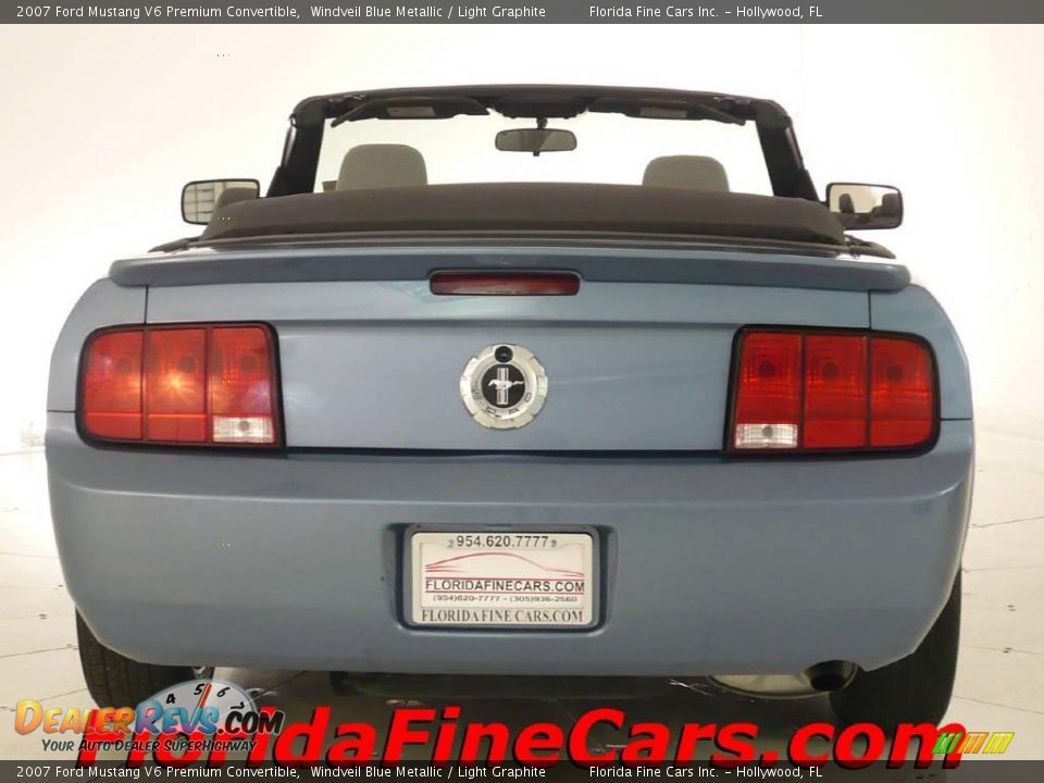 2007 Ford Mustang V6 Premium Convertible Windveil Blue Metallic / Light Graphite Photo #6