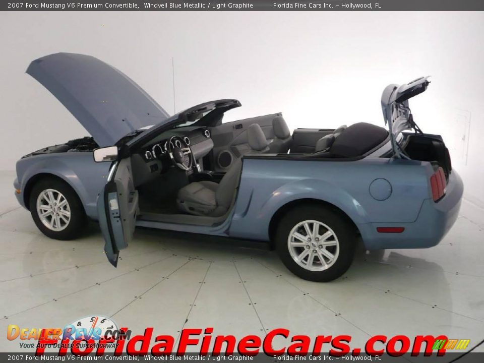 2007 Ford Mustang V6 Premium Convertible Windveil Blue Metallic / Light Graphite Photo #7