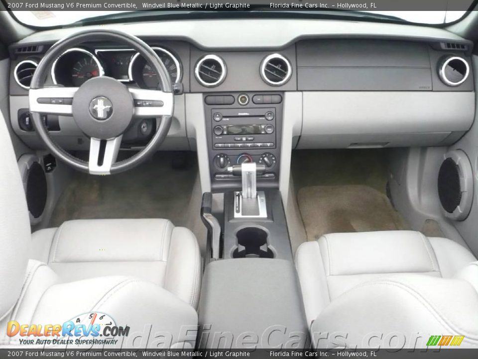 2007 Ford Mustang V6 Premium Convertible Windveil Blue Metallic / Light Graphite Photo #16