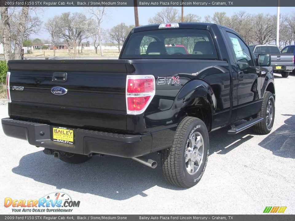 2009 Ford F150 STX Regular Cab 4x4 Black / Stone/Medium Stone Photo #4