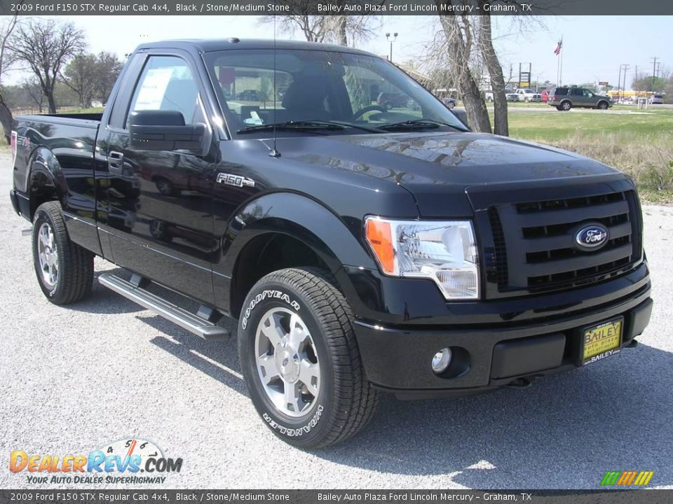 2009 Ford F150 STX Regular Cab 4x4 Black / Stone/Medium Stone Photo #5