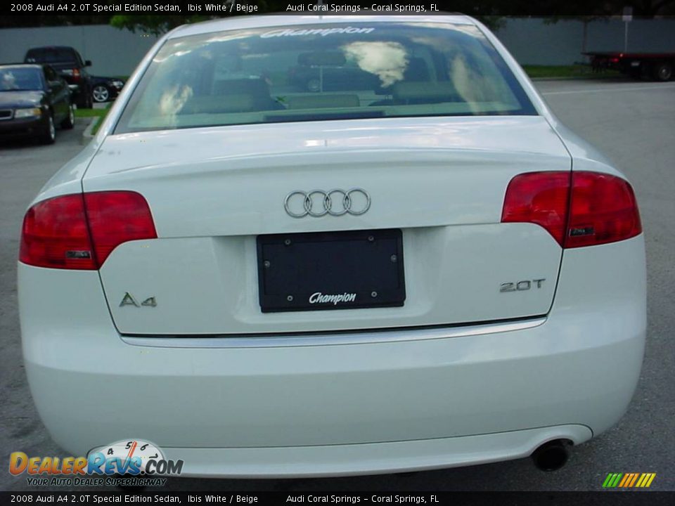 2008 Audi A4 2.0T Special Edition Sedan Ibis White / Beige Photo #4