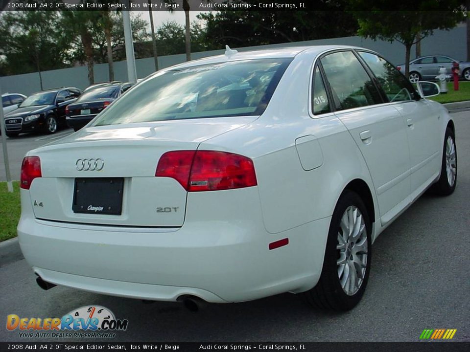 2008 Audi A4 2.0T Special Edition Sedan Ibis White / Beige Photo #5