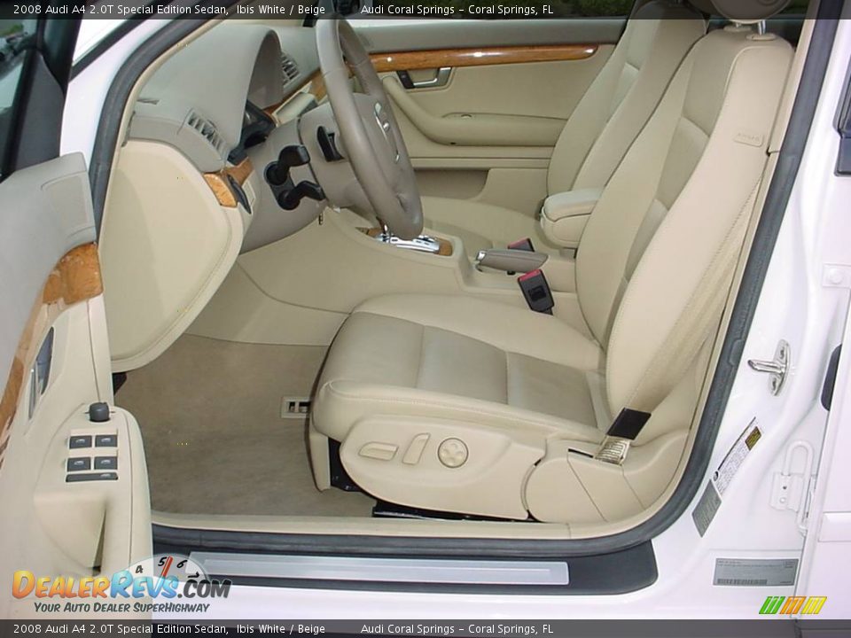 2008 Audi A4 2.0T Special Edition Sedan Ibis White / Beige Photo #9