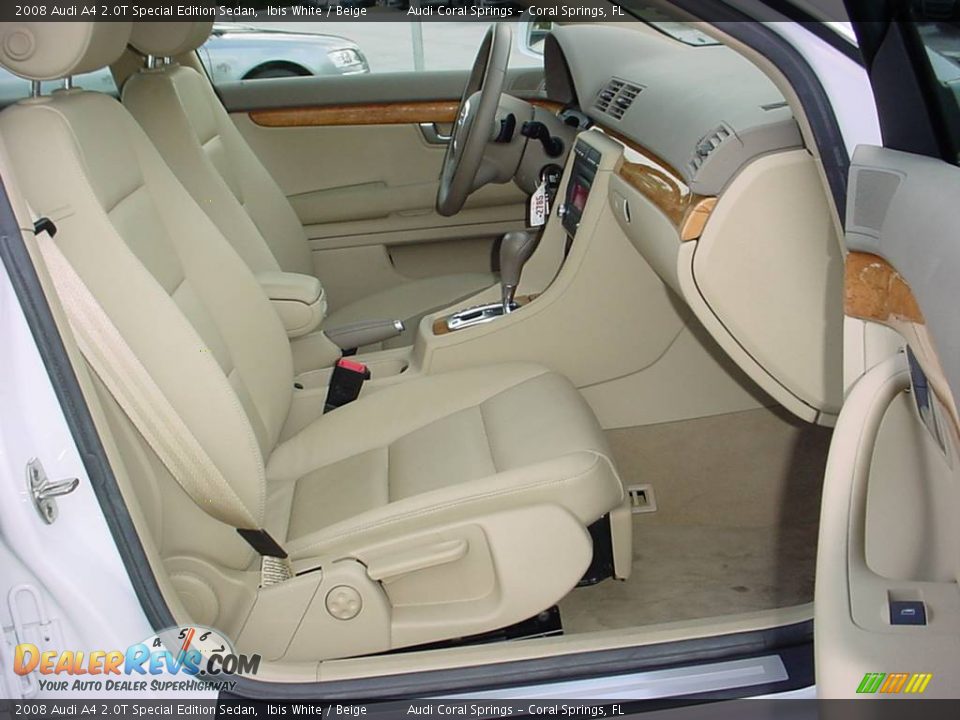 2008 Audi A4 2.0T Special Edition Sedan Ibis White / Beige Photo #10