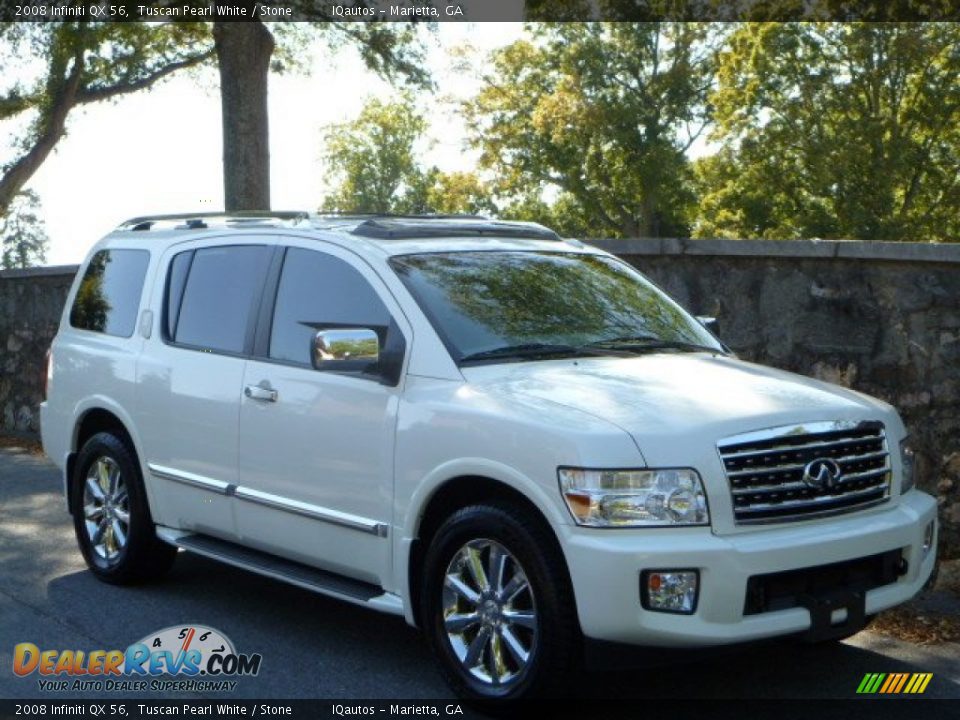 2008 Infiniti QX 56 Tuscan Pearl White / Stone Photo #1