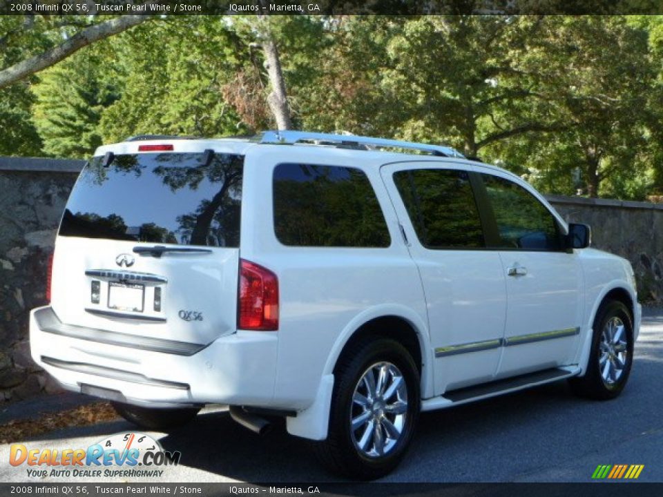2008 Infiniti QX 56 Tuscan Pearl White / Stone Photo #3