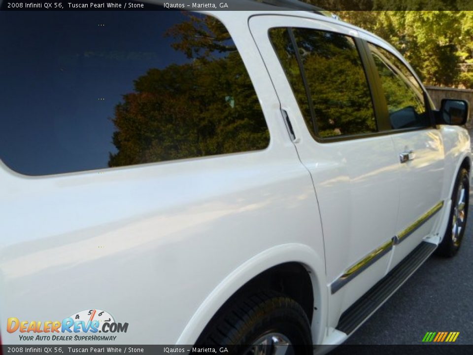 2008 Infiniti QX 56 Tuscan Pearl White / Stone Photo #4