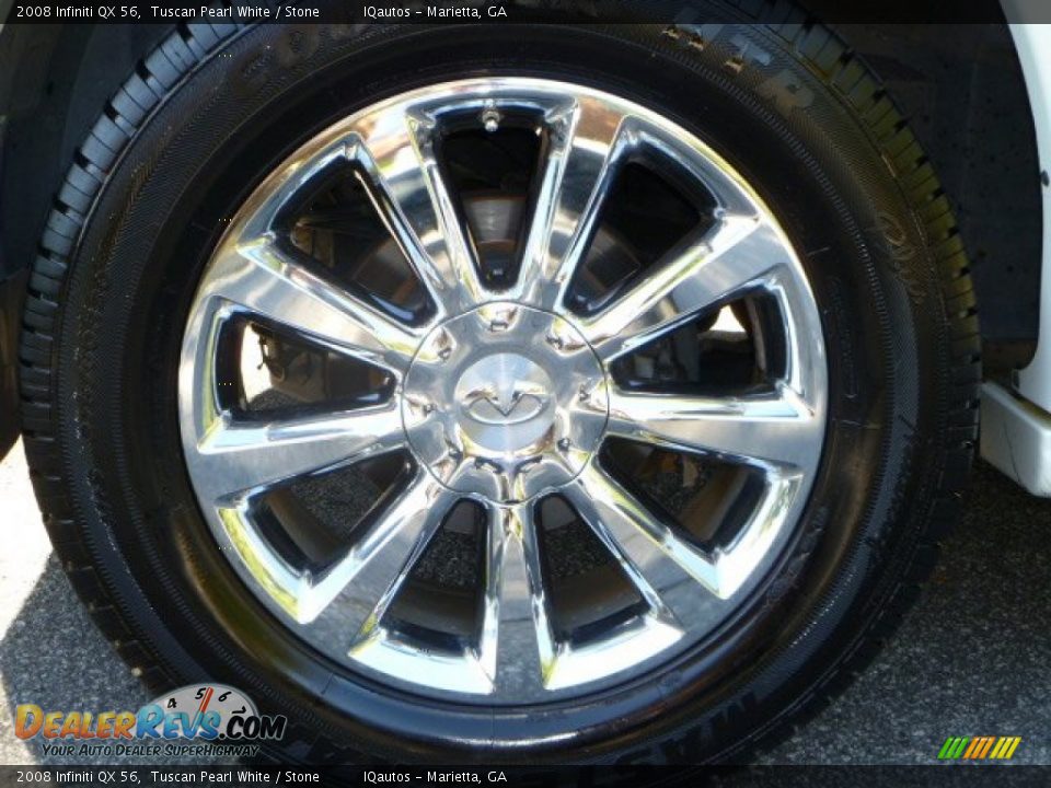 2008 Infiniti QX 56 Tuscan Pearl White / Stone Photo #5
