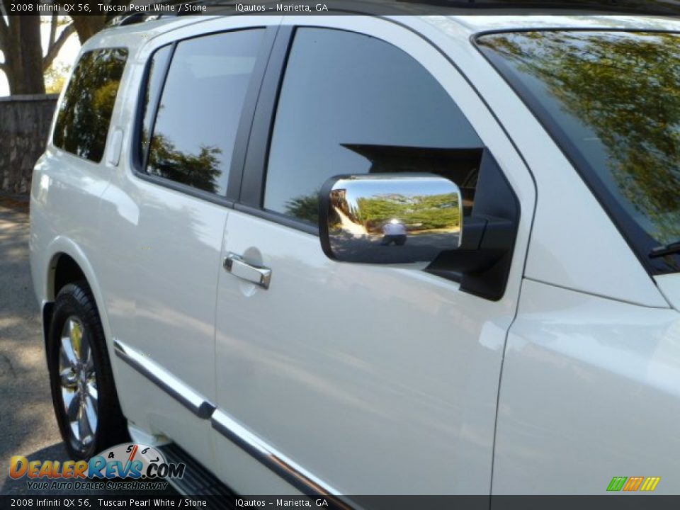 2008 Infiniti QX 56 Tuscan Pearl White / Stone Photo #7
