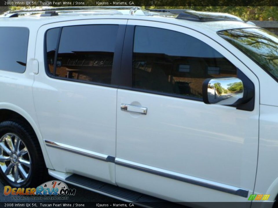 2008 Infiniti QX 56 Tuscan Pearl White / Stone Photo #9