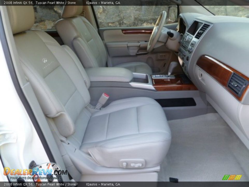 2008 Infiniti QX 56 Tuscan Pearl White / Stone Photo #10