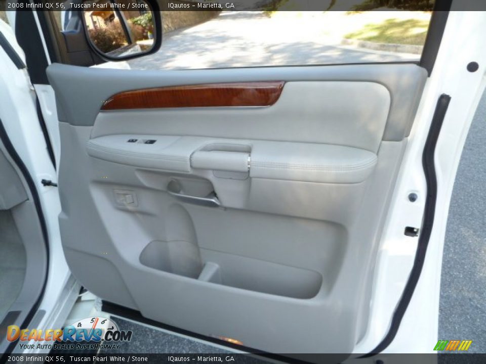 2008 Infiniti QX 56 Tuscan Pearl White / Stone Photo #12