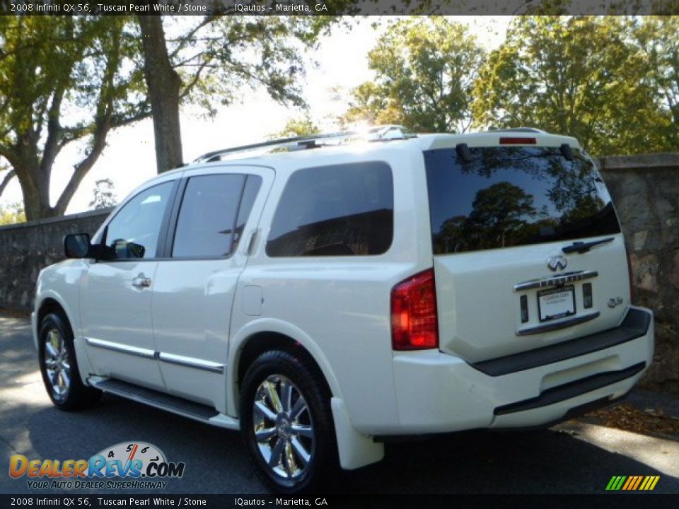 2008 Infiniti QX 56 Tuscan Pearl White / Stone Photo #18