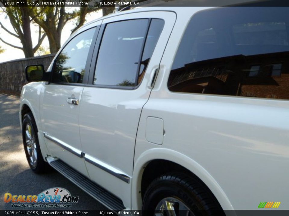 2008 Infiniti QX 56 Tuscan Pearl White / Stone Photo #19