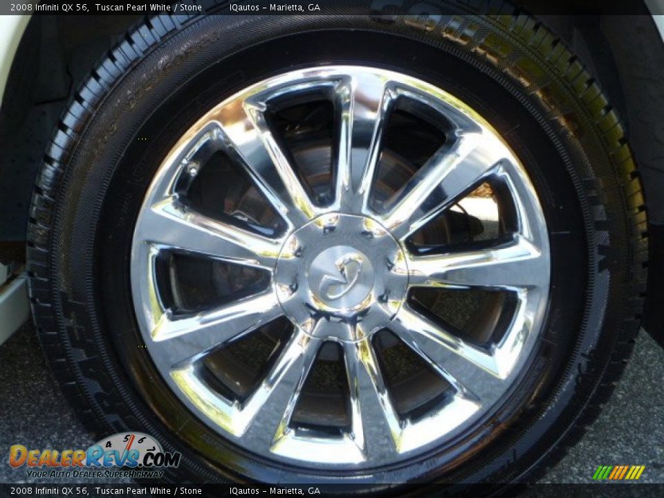 2008 Infiniti QX 56 Tuscan Pearl White / Stone Photo #20